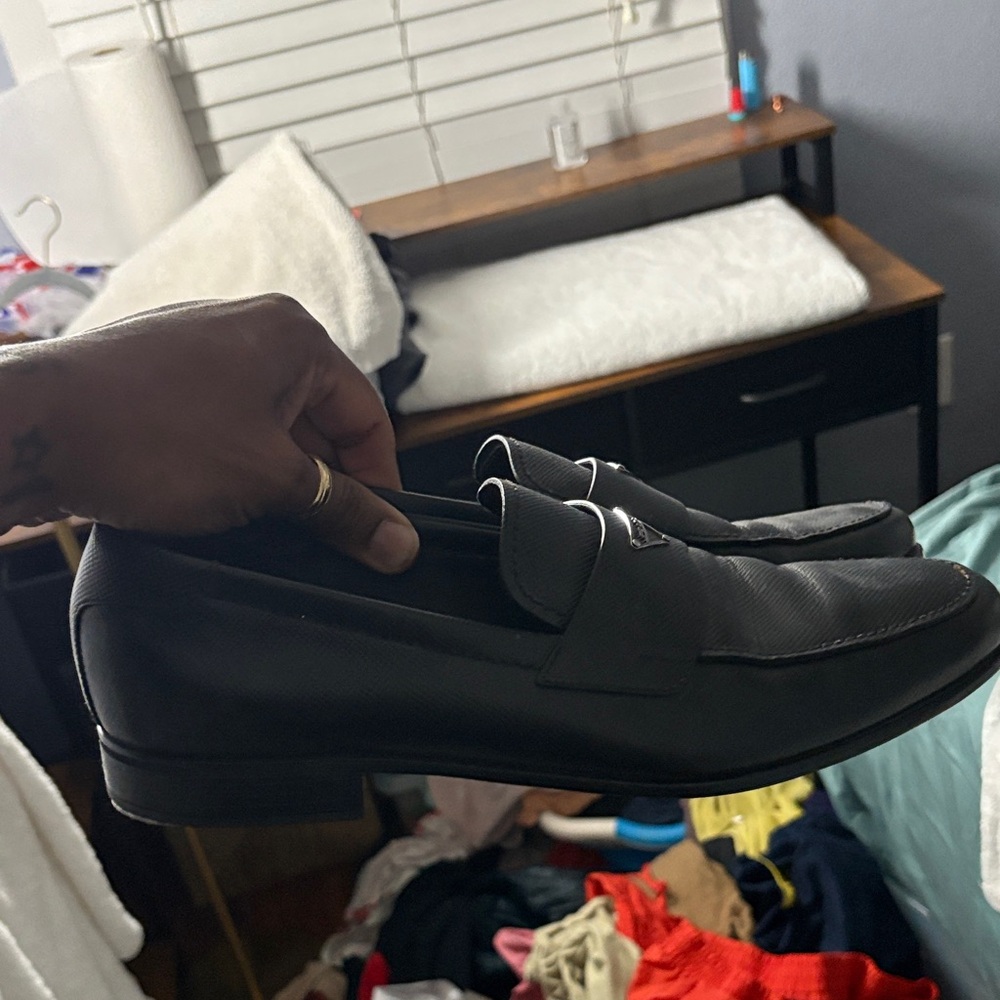 Prada Black Leather Loafers